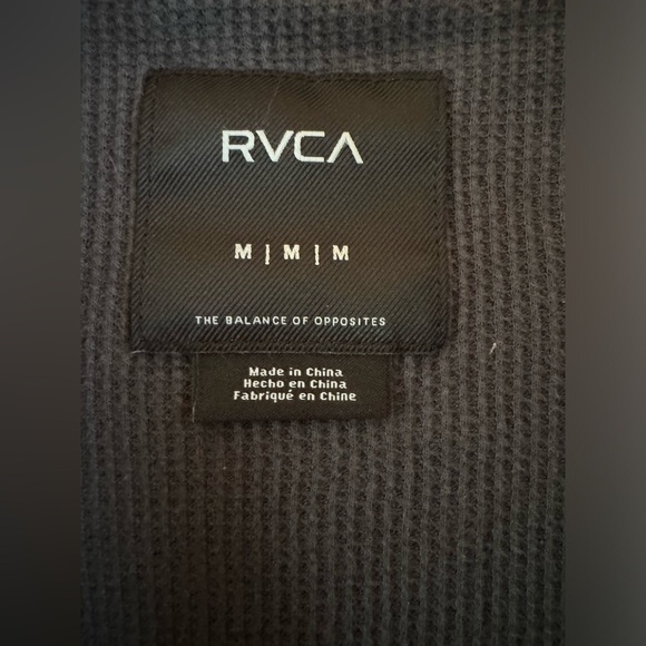 Blue Ink color RVCA heavier weight zip up hoodie, men’s size medium - Picture 3 of 7